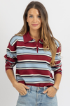 RUGBY BURGUNDY KNIT TOP