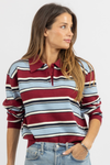 RUGBY BURGUNDY KNIT TOP