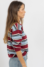 RUGBY BURGUNDY KNIT TOP