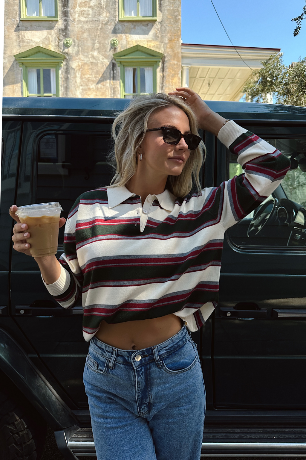 RUGBY GREEN KNIT TOP