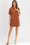 DEMI DENIM RUST MINI DRESS