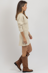 RYAN TAUPE CARDI + SKIRT SET