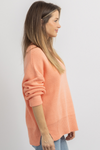 SALMON PINK RIBBED SWEATER *BACK IN STOCK*