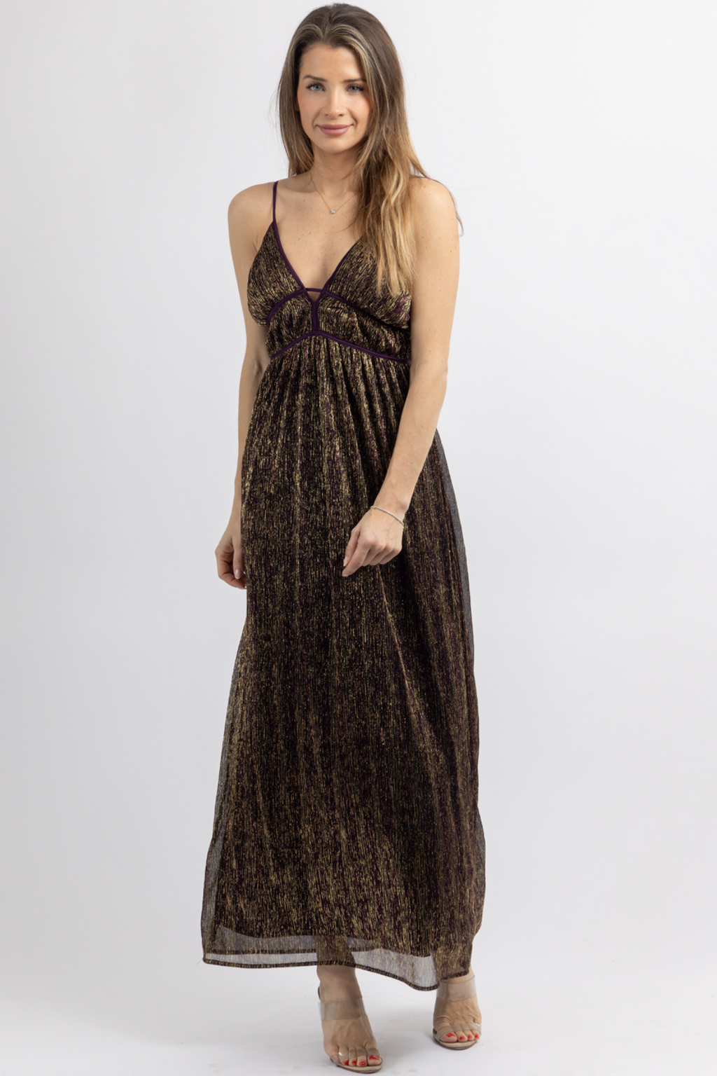SANGRIA SHIMMER MAXI DRESS
