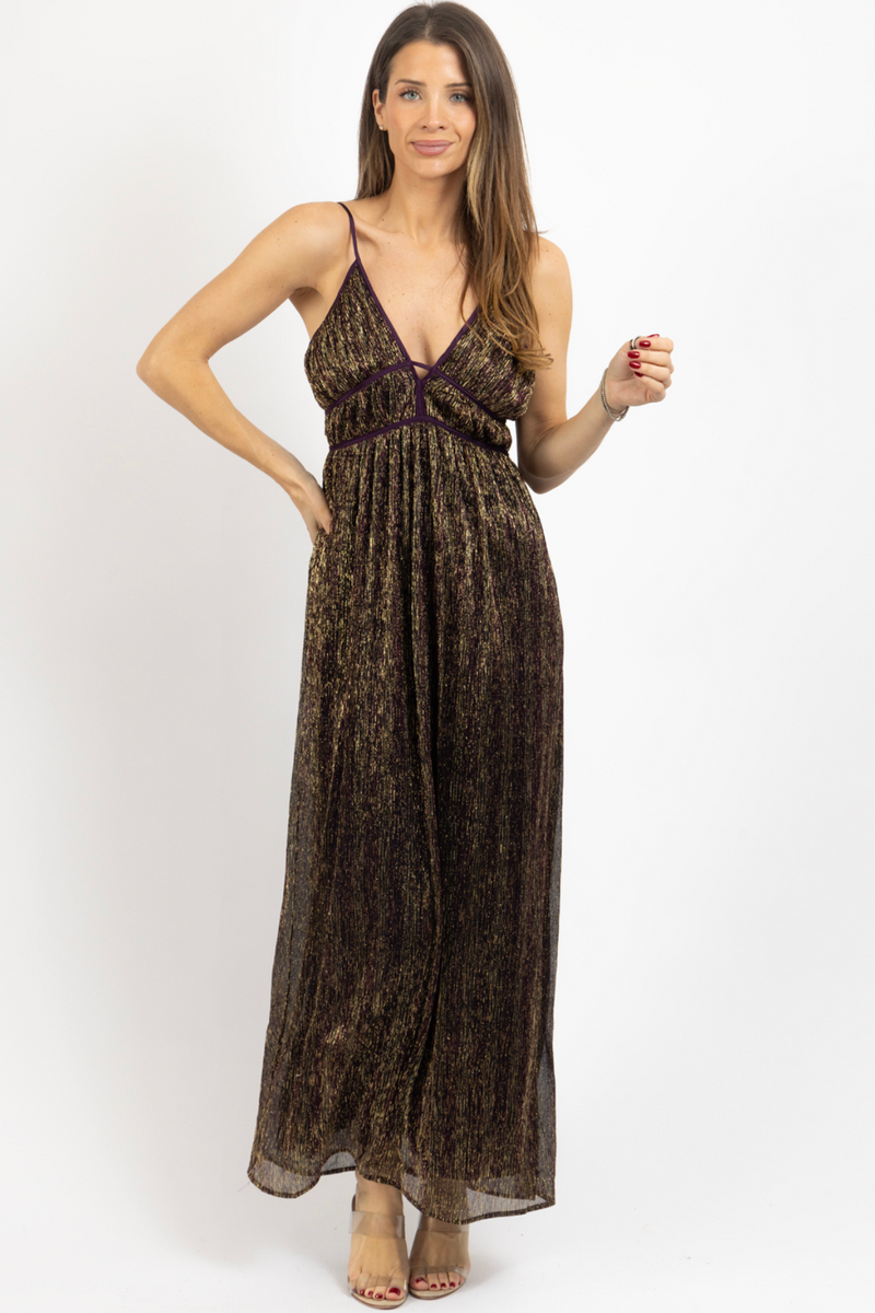 SANGRIA SHIMMER MAXI DRESS