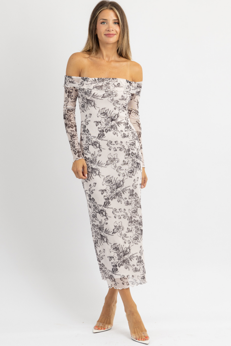 HEATING UP OFF SHOULDER DRESS