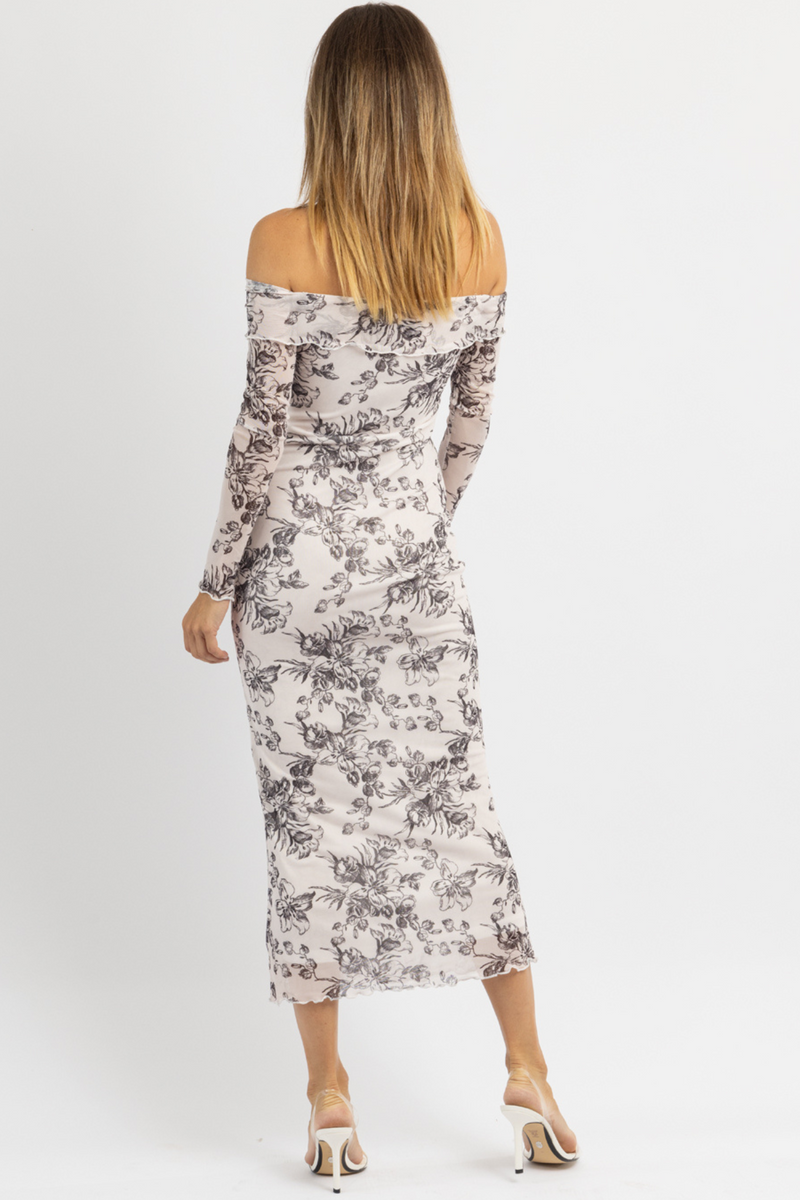 HEATING UP OFF SHOULDER DRESS