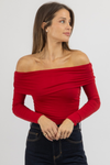 SCARLET OFF SHOULDER BODYSUIT