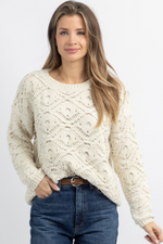 SCOUT IVORY TEXTURED KNIT SWEATER