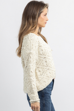 SCOUT IVORY TEXTURED KNIT SWEATER
