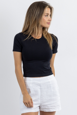 MONT BLANC BLACK SEAMLESS CROP *BACK IN STOCK*