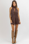 SERENA BROWN SUEDE DRESS