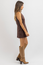 SERENA BROWN SUEDE DRESS