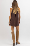 SERENA BROWN SUEDE DRESS