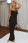 BLACK RIBBED STAPLE MAXI DRESS