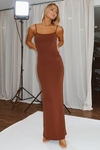 CHOCO RIBBED STAPLE MAXI DRESS