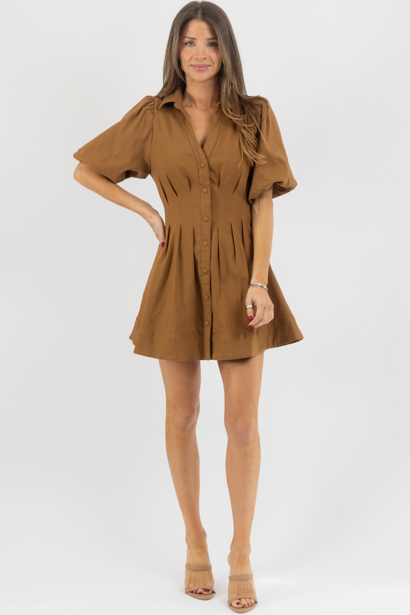 SHEA CAMEL SHIRT DRESS