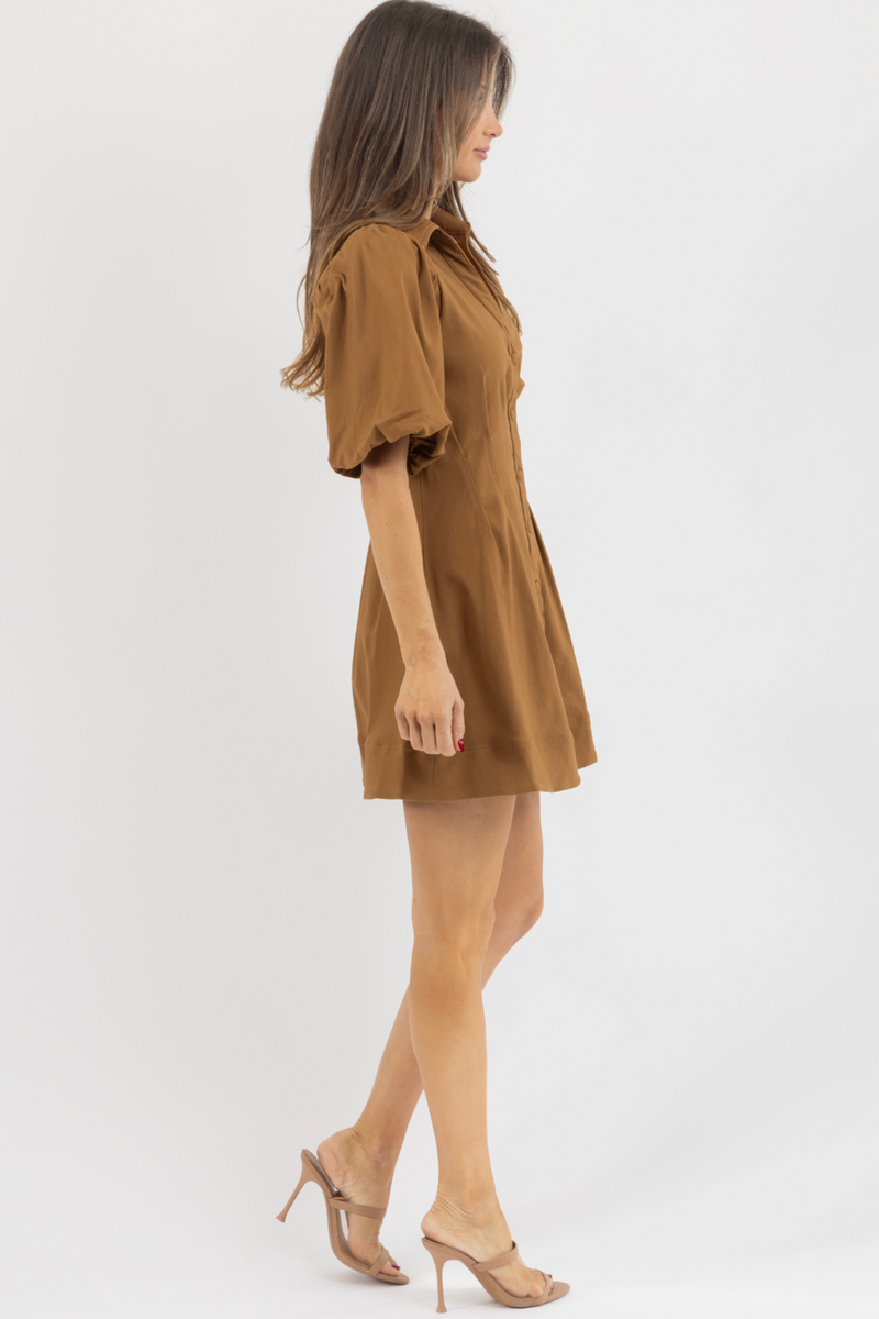 SHEA CAMEL SHIRT DRESS