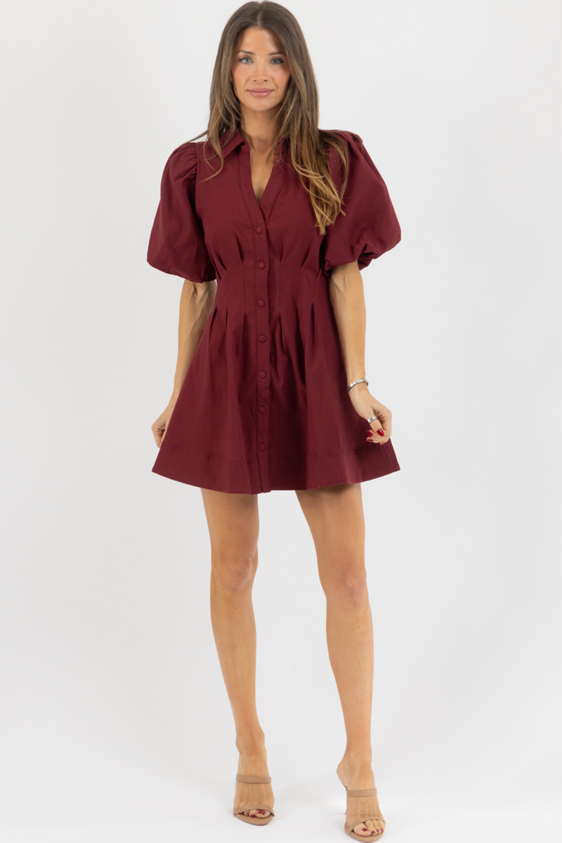 SHEA WINE SHIRT DRESS