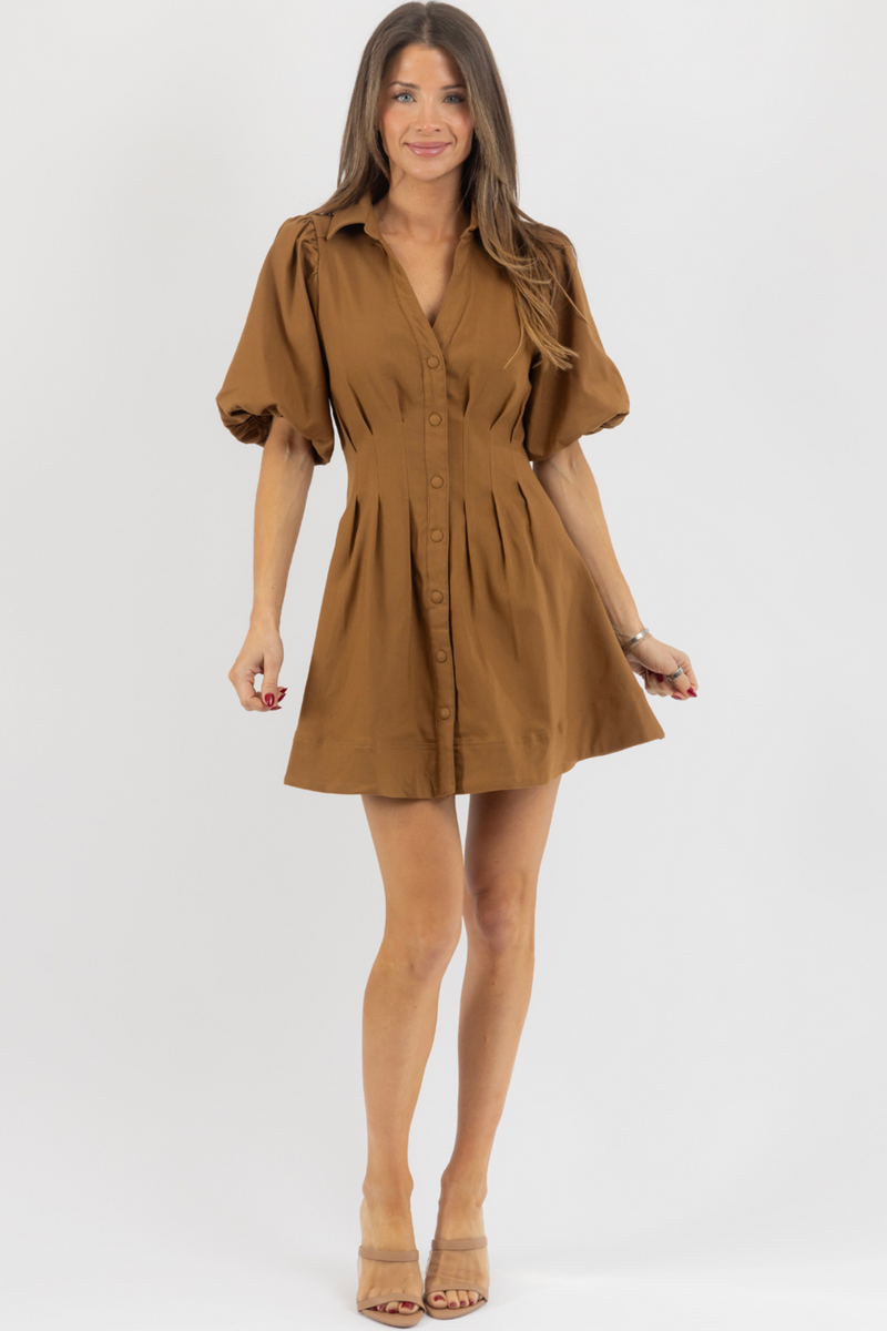 SHEA CAMEL SHIRT DRESS