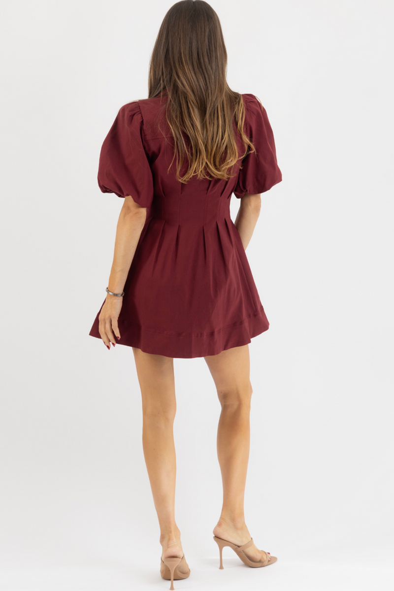 SHEA WINE SHIRT DRESS