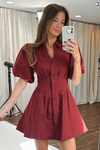 SHEA WINE SHIRT DRESS