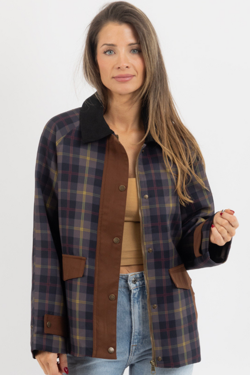 SID PLAID COLLAR JACKET