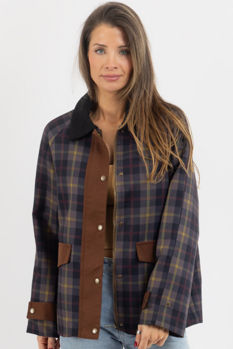 SID PLAID COLLAR JACKET