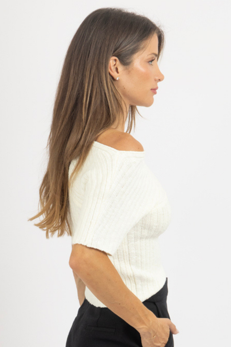 SIMPLE BIAS BOATNECK TOP