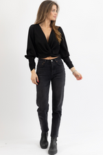 SPENCER TWIST SATIN BLOUSE