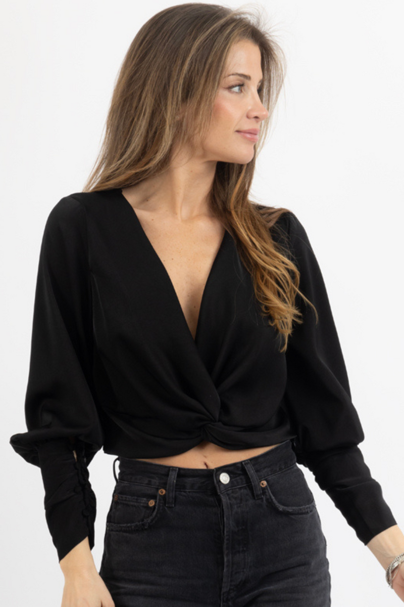 SPENCER TWIST SATIN BLOUSE