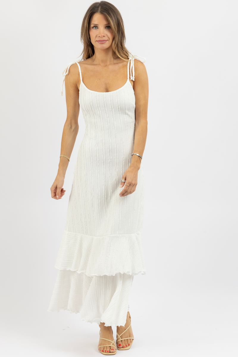 SOLAR TIE STRAP WHITE DRESS