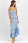 SOLAR TIE STRAP BLUE DRESS