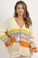 KAZIA CREAM STRIPE CARDIGAN