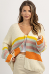 KAZIA CREAM STRIPE CARDIGAN