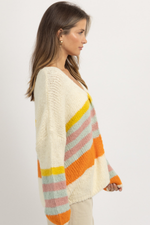 KAZIA CREAM STRIPE CARDIGAN