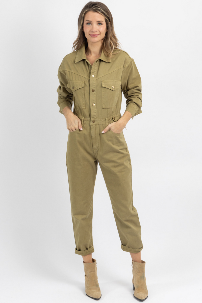 Olive online utility jumpsuit