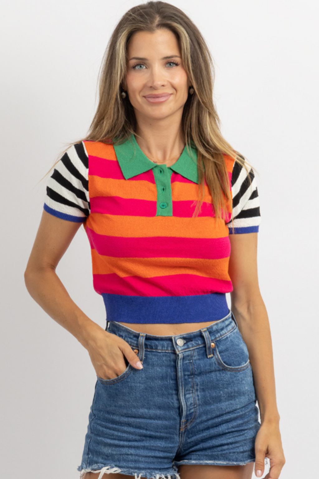 STACE NEON STRIPE KNIT TOP