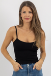 BLACK STAPLE CROP TANK