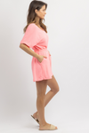 STEP OUT NEON PINK ROMPER