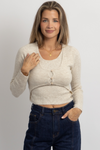ANYA BUTTON DOUBLE LAYER TOP