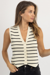 JANE IVORY CONTRAST KNIT TOP