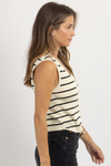 JANE IVORY CONTRAST KNIT TOP