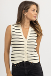 JANE IVORY CONTRAST KNIT TOP