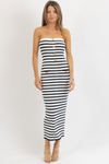 PARKER STRIPED MIDI DRESS