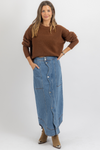 SUTTON SCALLOP DENIM SKIRT