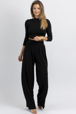 STEP OUT BLACK PALAZZO PANT SET