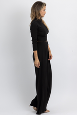 STEP OUT BLACK PALAZZO PANT SET