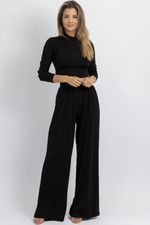 STEP OUT BLACK PALAZZO PANT SET