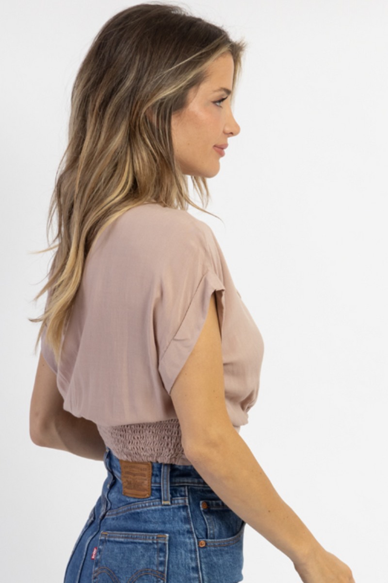 SUMMER OF LOVE MAUVE TWISTED CROP TOP *BACK IN STOCK*